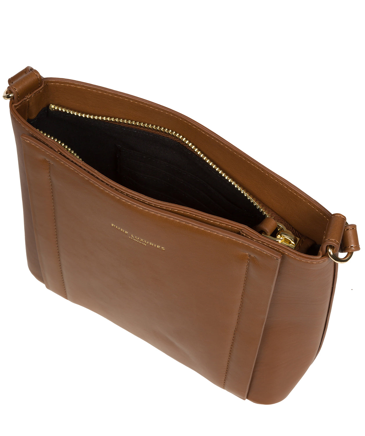 Pure Luxuries Knightsbridge Collection Bags: 'Kali' Chestnut Leather Cross Body Bag