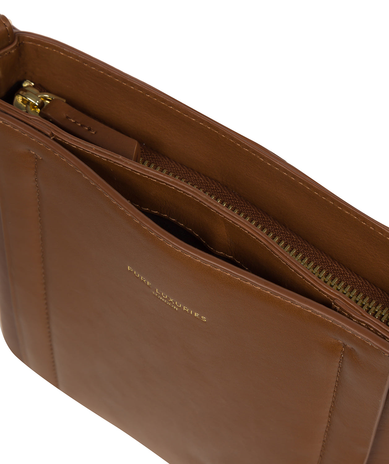 Pure Luxuries Knightsbridge Collection Bags: 'Kali' Chestnut Leather Cross Body Bag