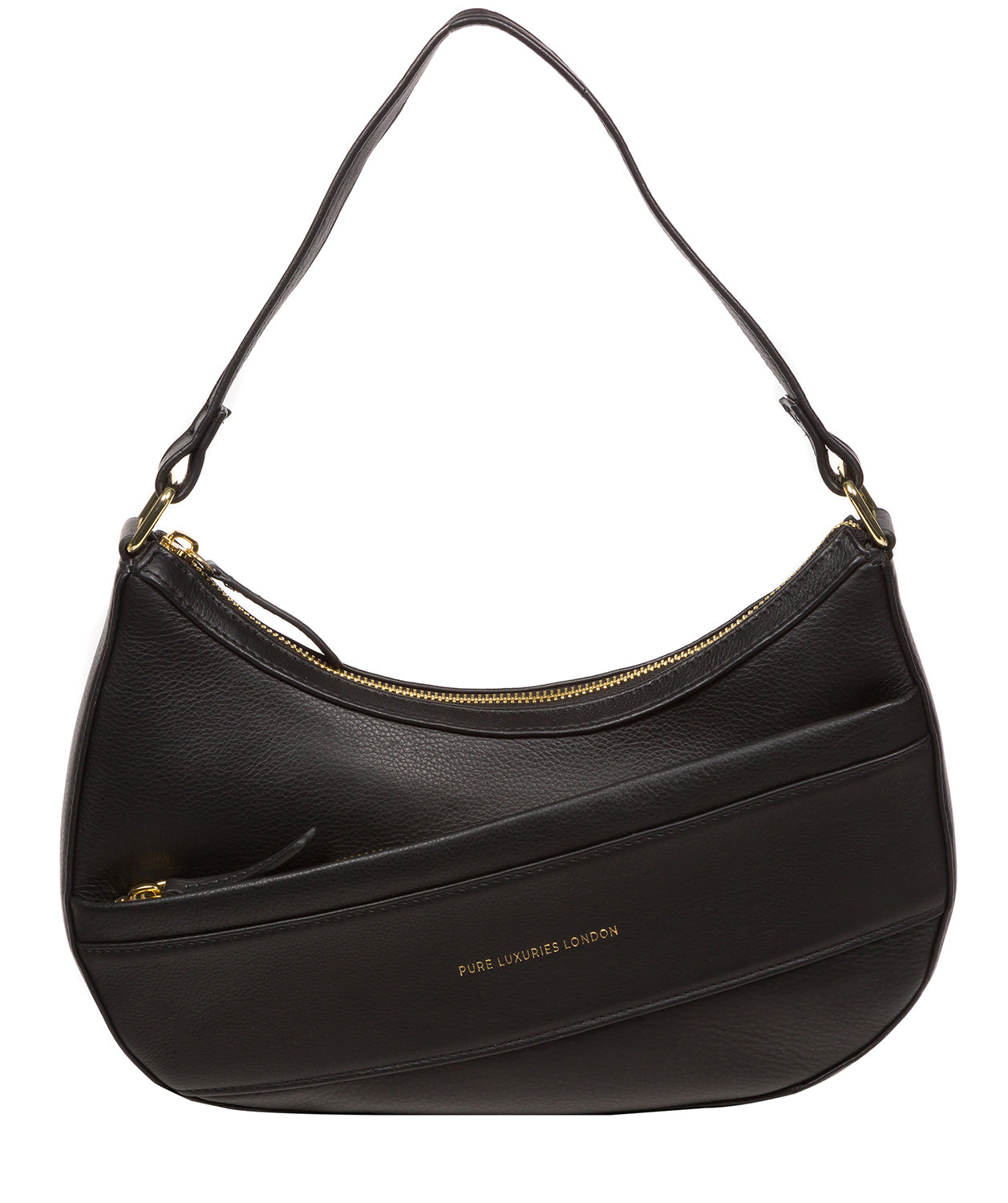 Pure Luxuries Marylebone Collection Bags: 'Emma' Black Nappa Leather Grab Bag