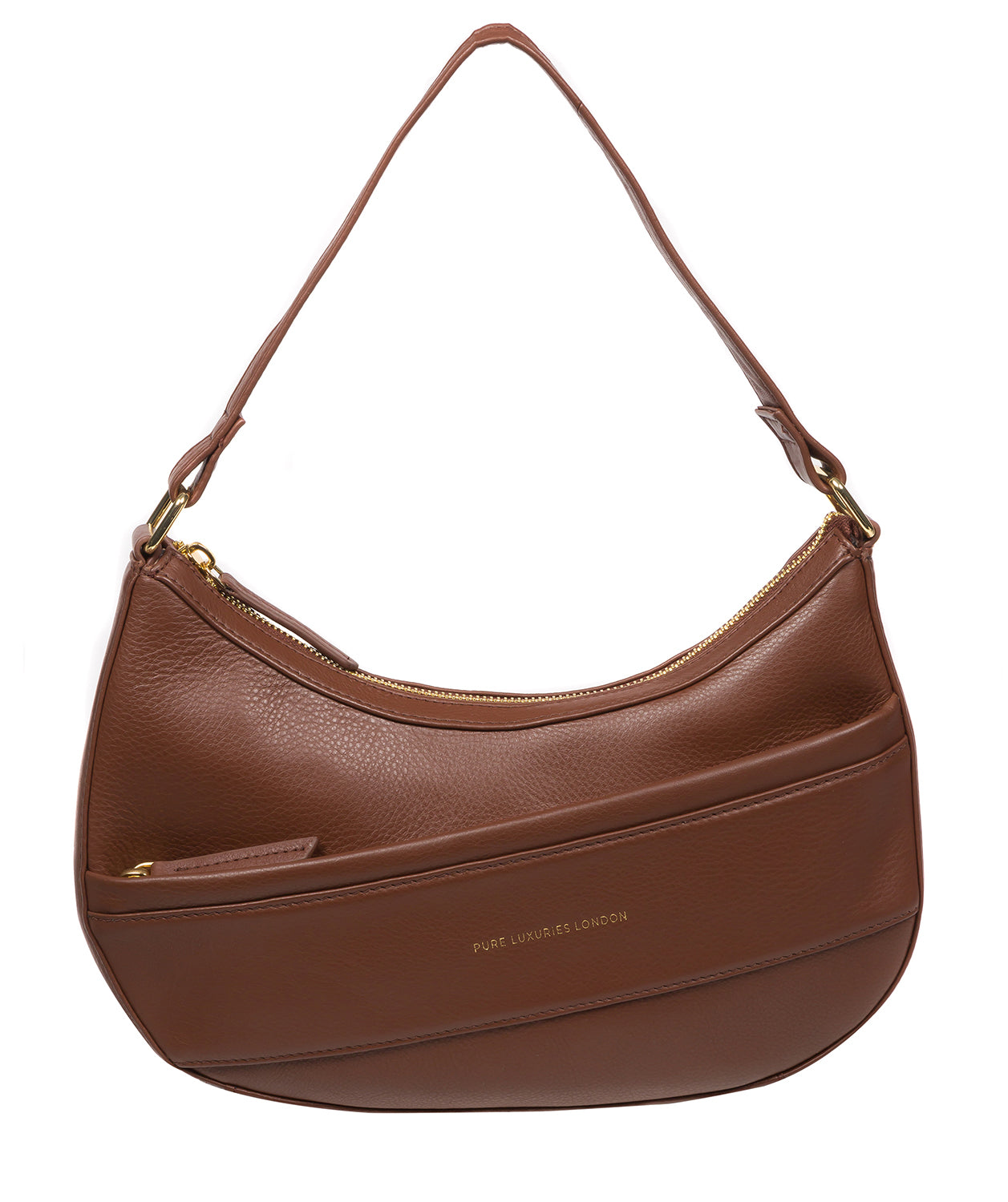 Pure Luxuries Marylebone Collection Bags: 'Emma' Dark Tan Nappa Leather Grab Bag