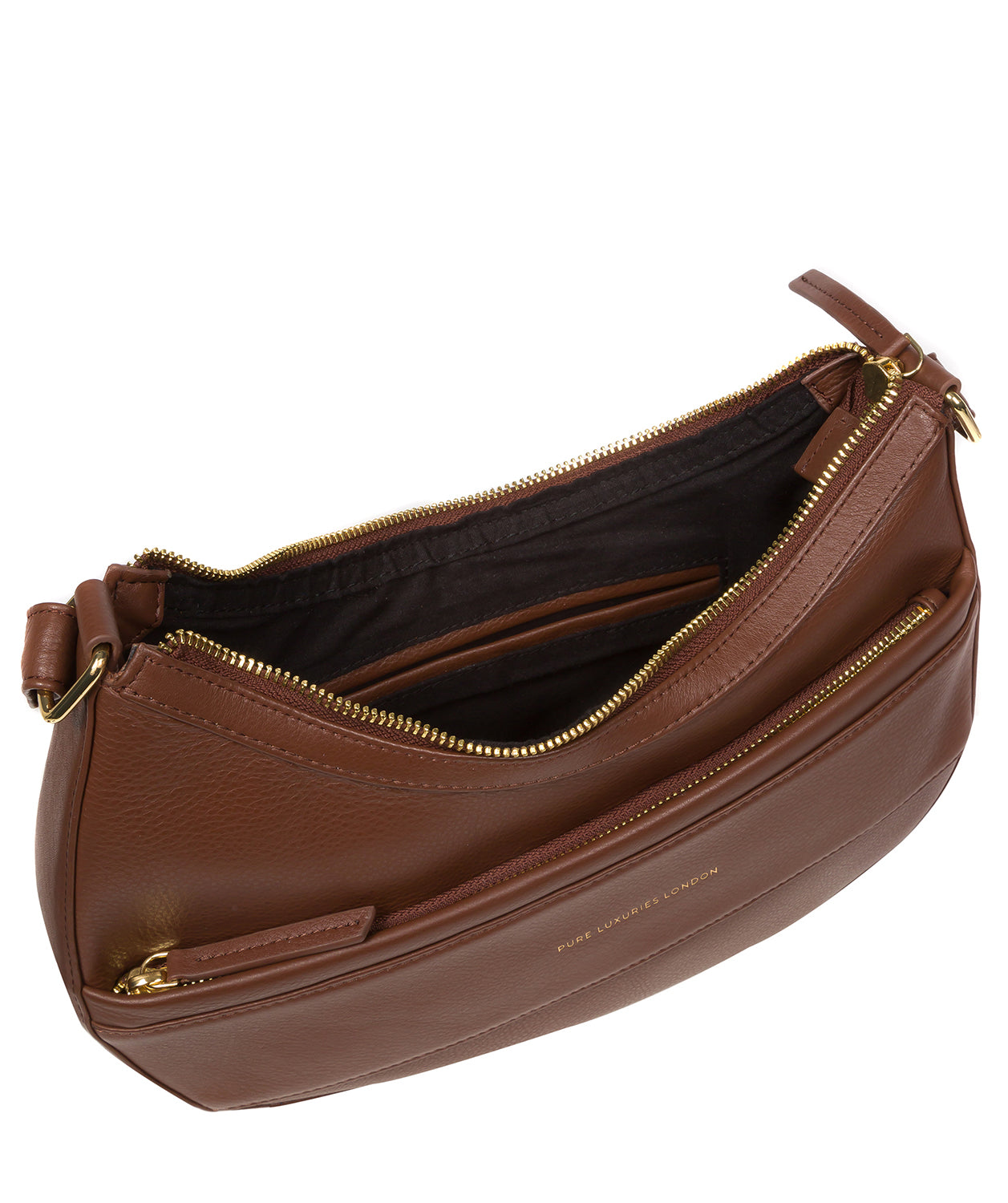 Pure Luxuries Marylebone Collection Bags: 'Emma' Dark Tan Nappa Leather Grab Bag