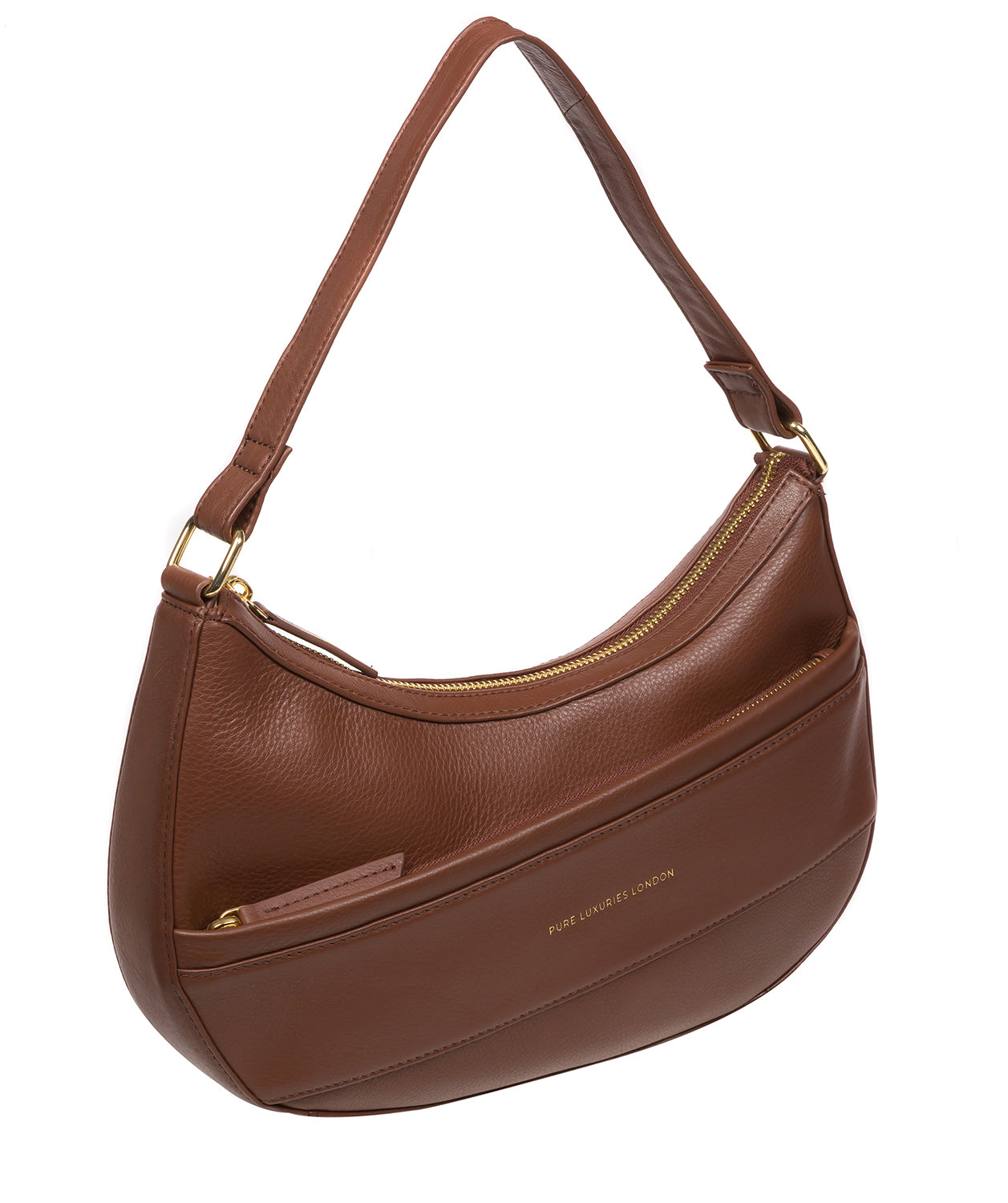 Pure Luxuries Marylebone Collection Bags: 'Emma' Dark Tan Nappa Leather Grab Bag