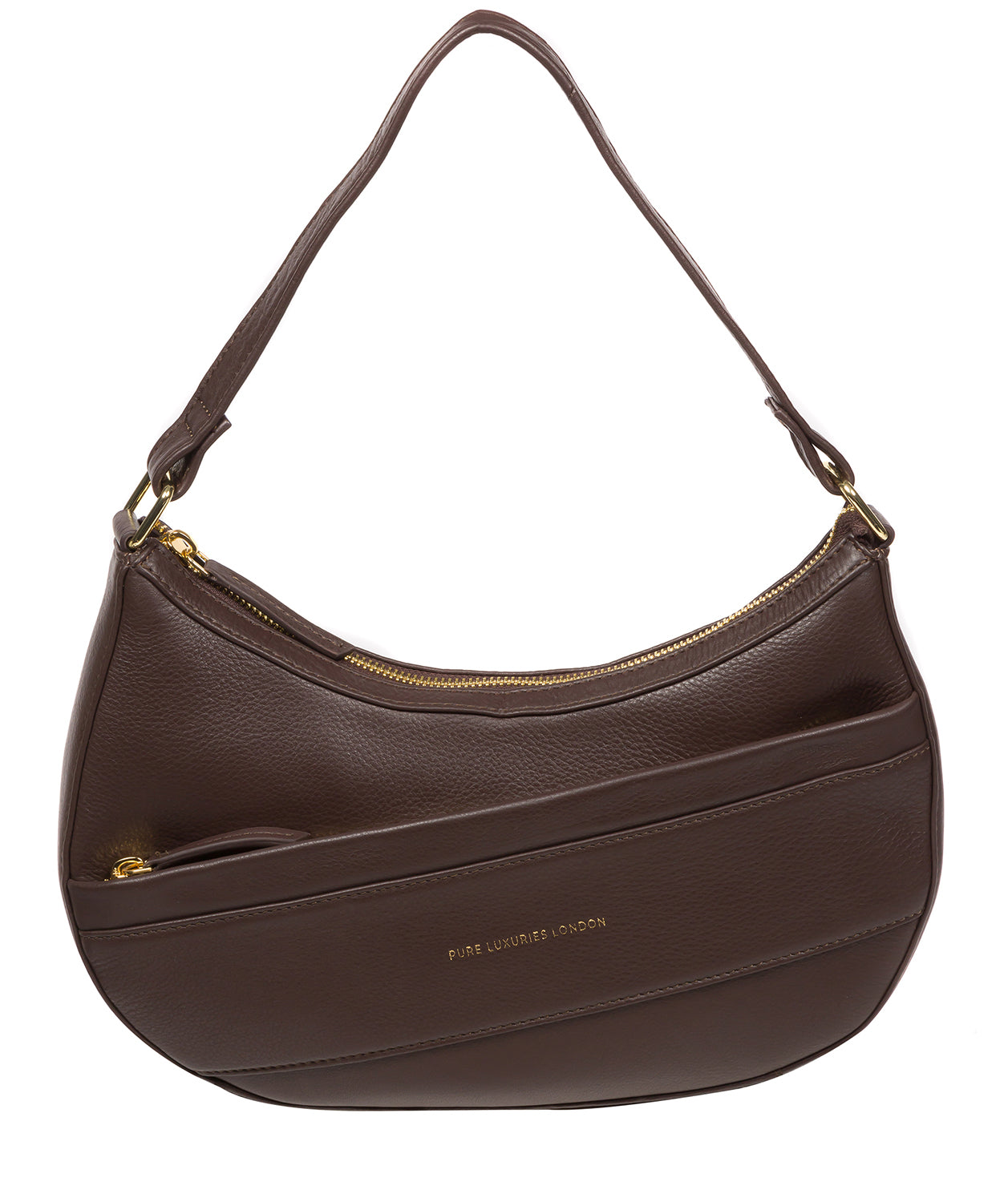 Pure Luxuries Marylebone Collection Bags: 'Emma' Hot Fudge Nappa Leather Grab Bag