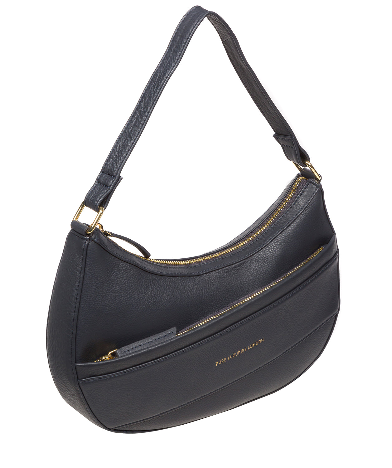 Pure Luxuries Marylebone Collection Bags: 'Emma' Navy Nappa Leather Grab Bag