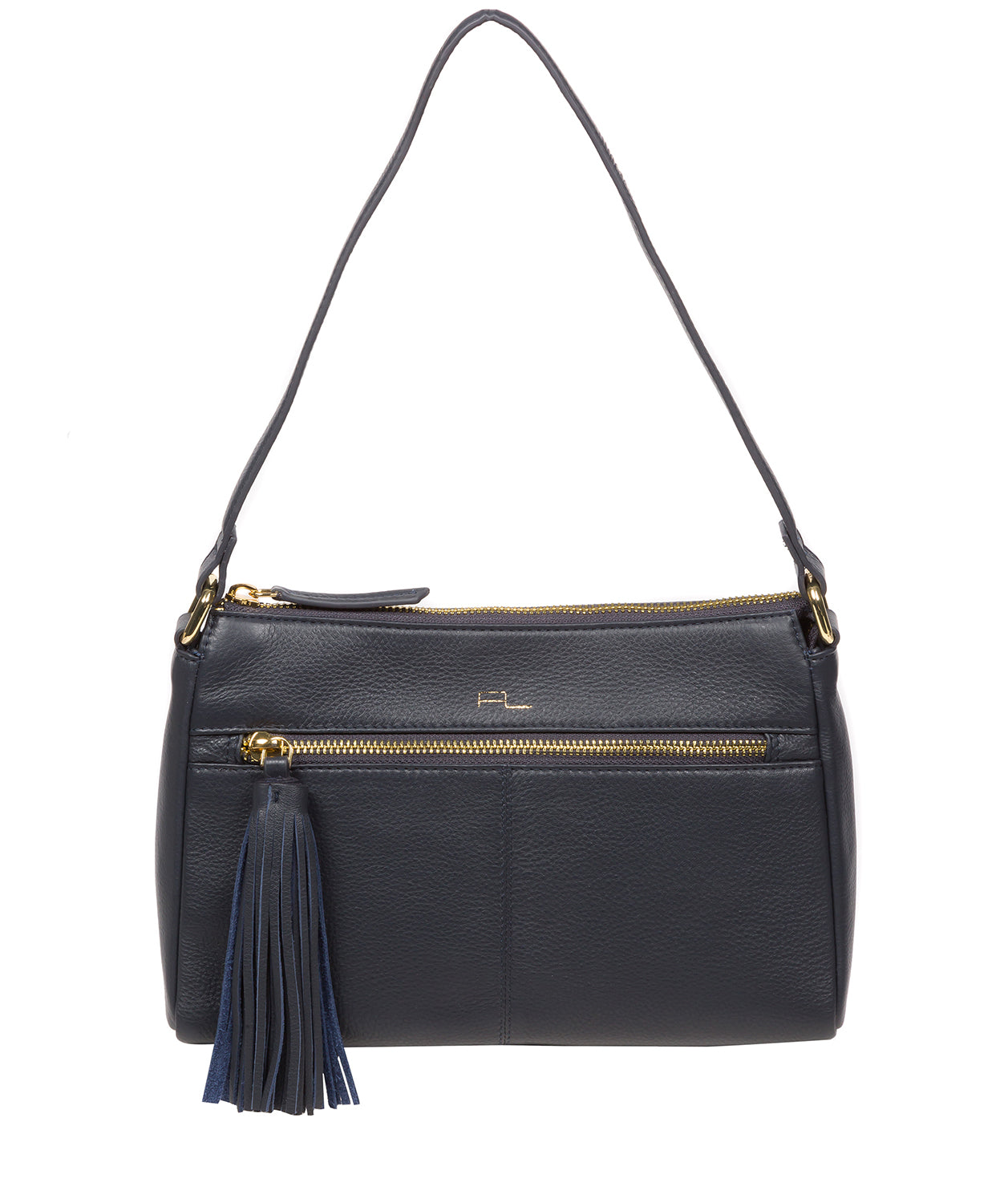 Pure Luxuries Marylebone Collection Bags: 'Isabella' Navy Nappa Leather Grab Bag