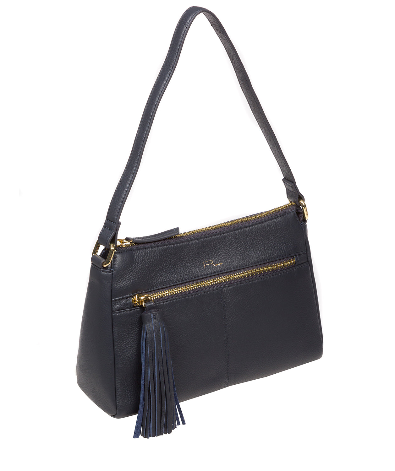 Pure Luxuries Marylebone Collection Bags: 'Isabella' Navy Nappa Leather Grab Bag