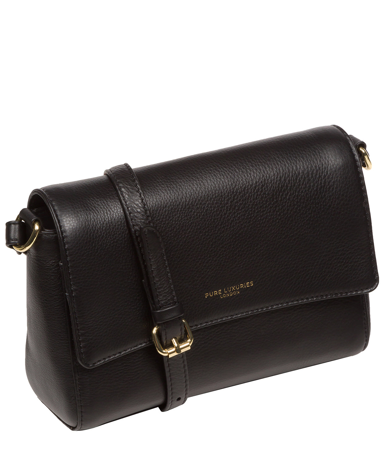 Pure Luxuries Marylebone Collection Bags: 'Charlotte' Black Nappa Leather Cross Body Bag