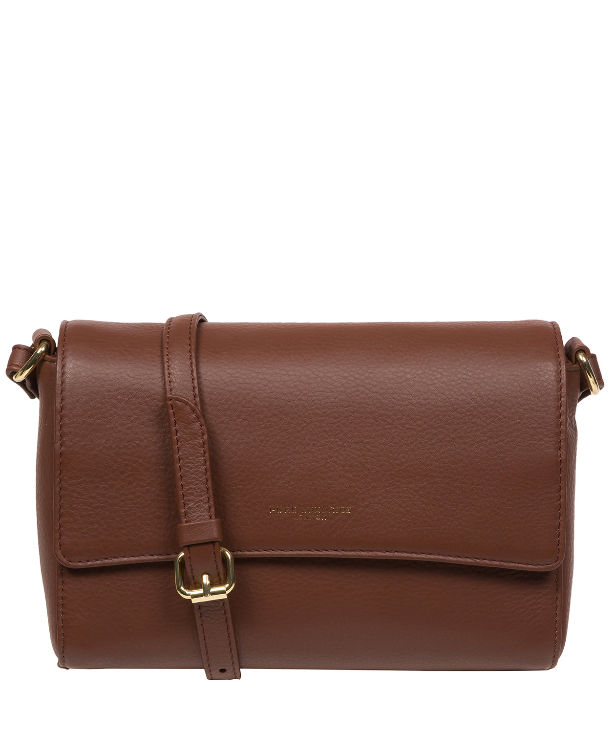 Pure Luxuries Marylebone Collection Bags: 'Charlotte' Dark Tan Nappa Leather Cross Body Bag