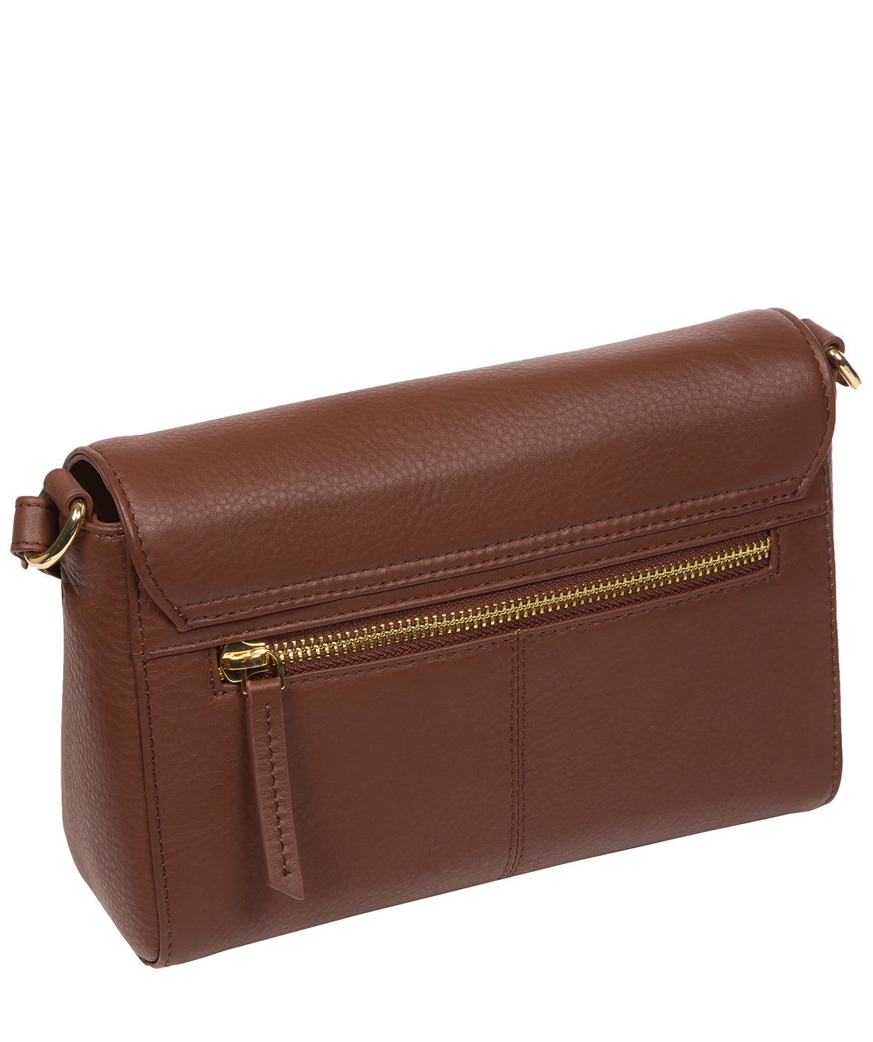 Pure Luxuries Marylebone Collection Bags: 'Charlotte' Dark Tan Nappa Leather Cross Body Bag