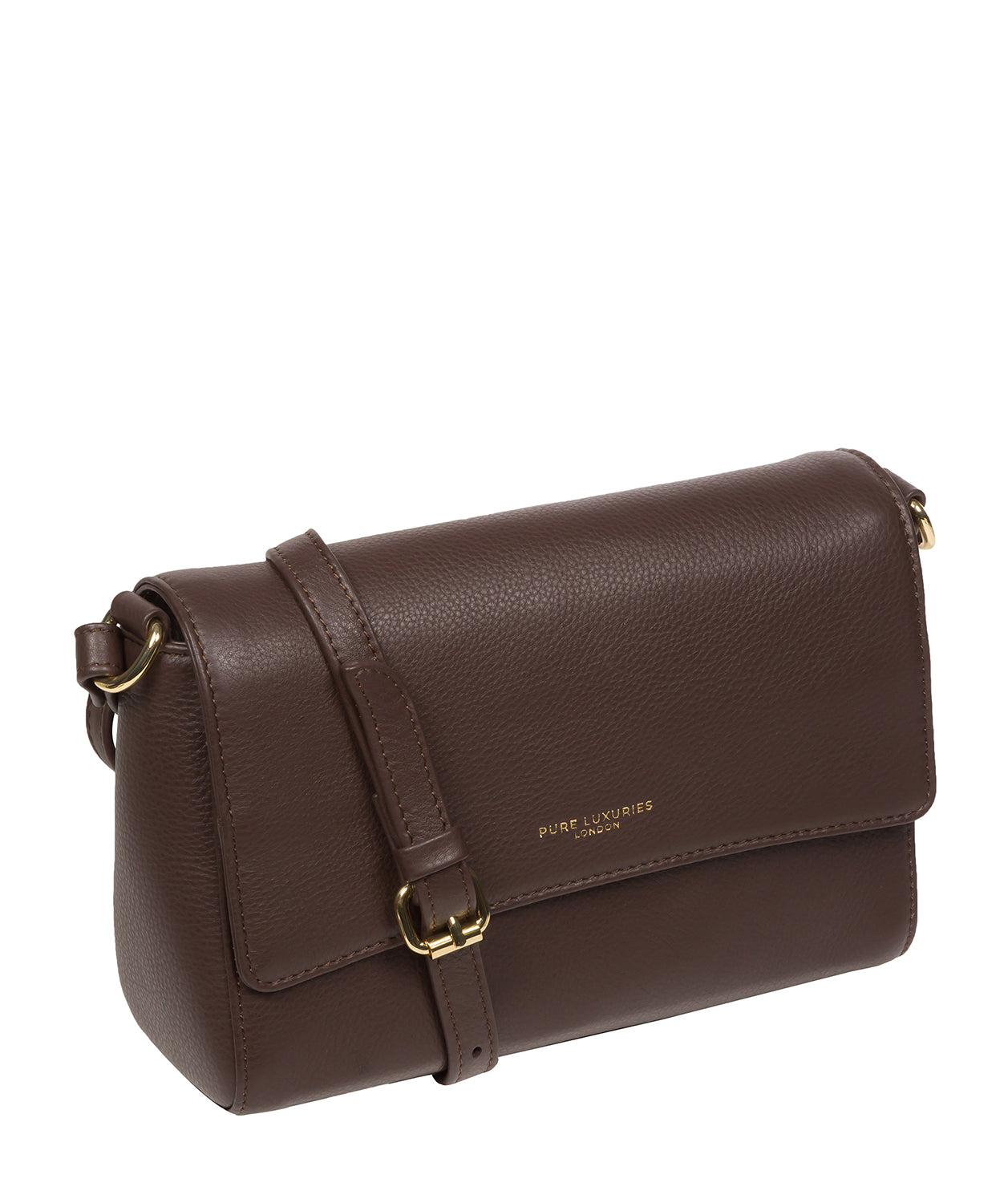 Pure Luxuries Marylebone Collection Bags: 'Charlotte' Hot Fudge Nappa Leather Cross Body Bag