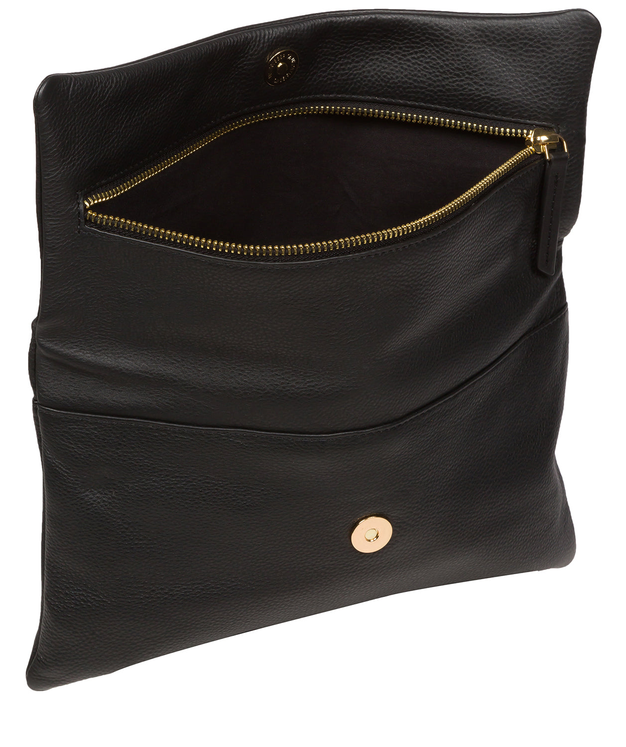 Pure Luxuries Marylebone Collection Bags: 'Amelia' Black Nappa Leather Clutch Bag