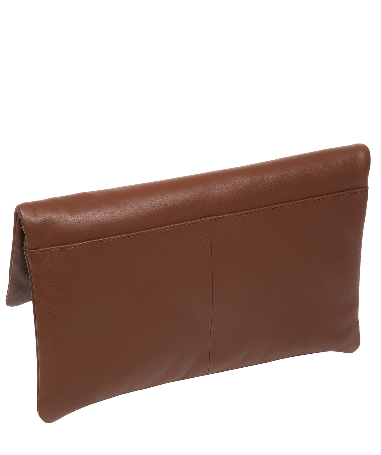 Pure Luxuries Marylebone Collection Bags: 'Amelia' Dark Tan Nappa Leather Clutch Bag