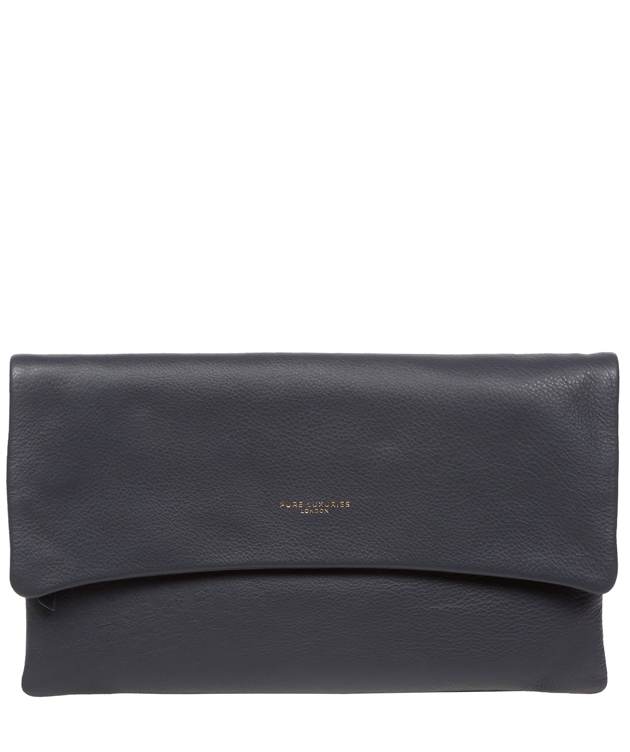 Pure Luxuries Marylebone Collection Bags: 'Amelia' Navy Nappa Leather Clutch Bag