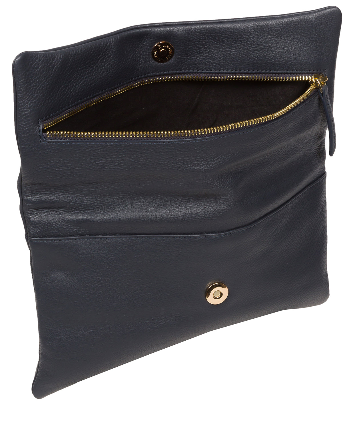 Pure Luxuries Marylebone Collection Bags: 'Amelia' Navy Nappa Leather Clutch Bag