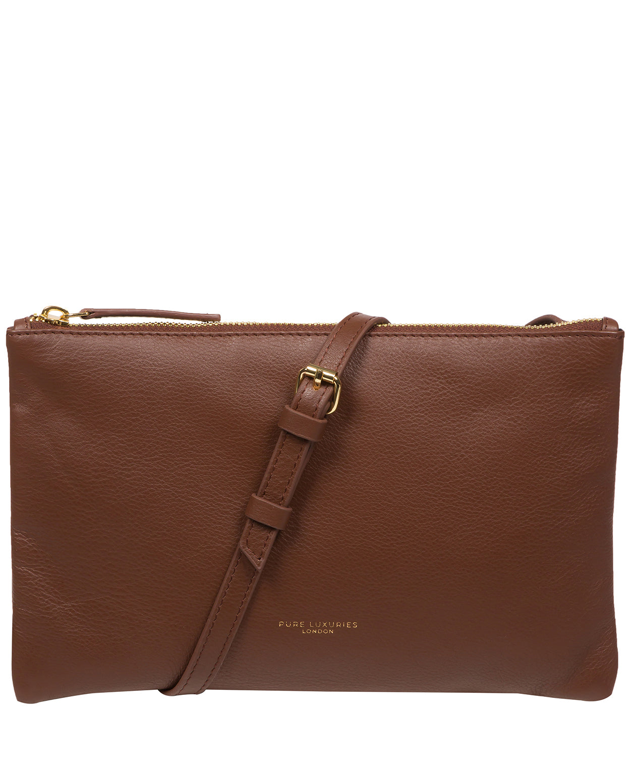 Pure Luxuries Marylebone Collection Bags: 'Anya' Dark Tan Nappa Leather Cross Body Bag