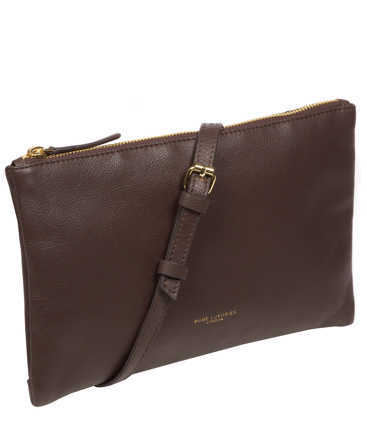 Pure Luxuries Marylebone Collection Bags: 'Anya' Hot Fudge Nappa Leather Cross Body Bag