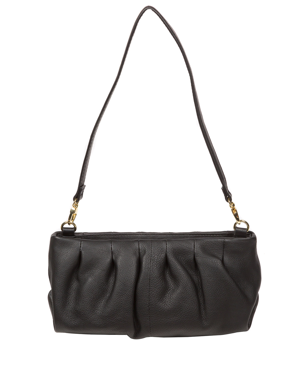 Pure Luxuries Marylebone Collection Bags: 'Victoria' Black Nappa Leather Grab Clutch Bag