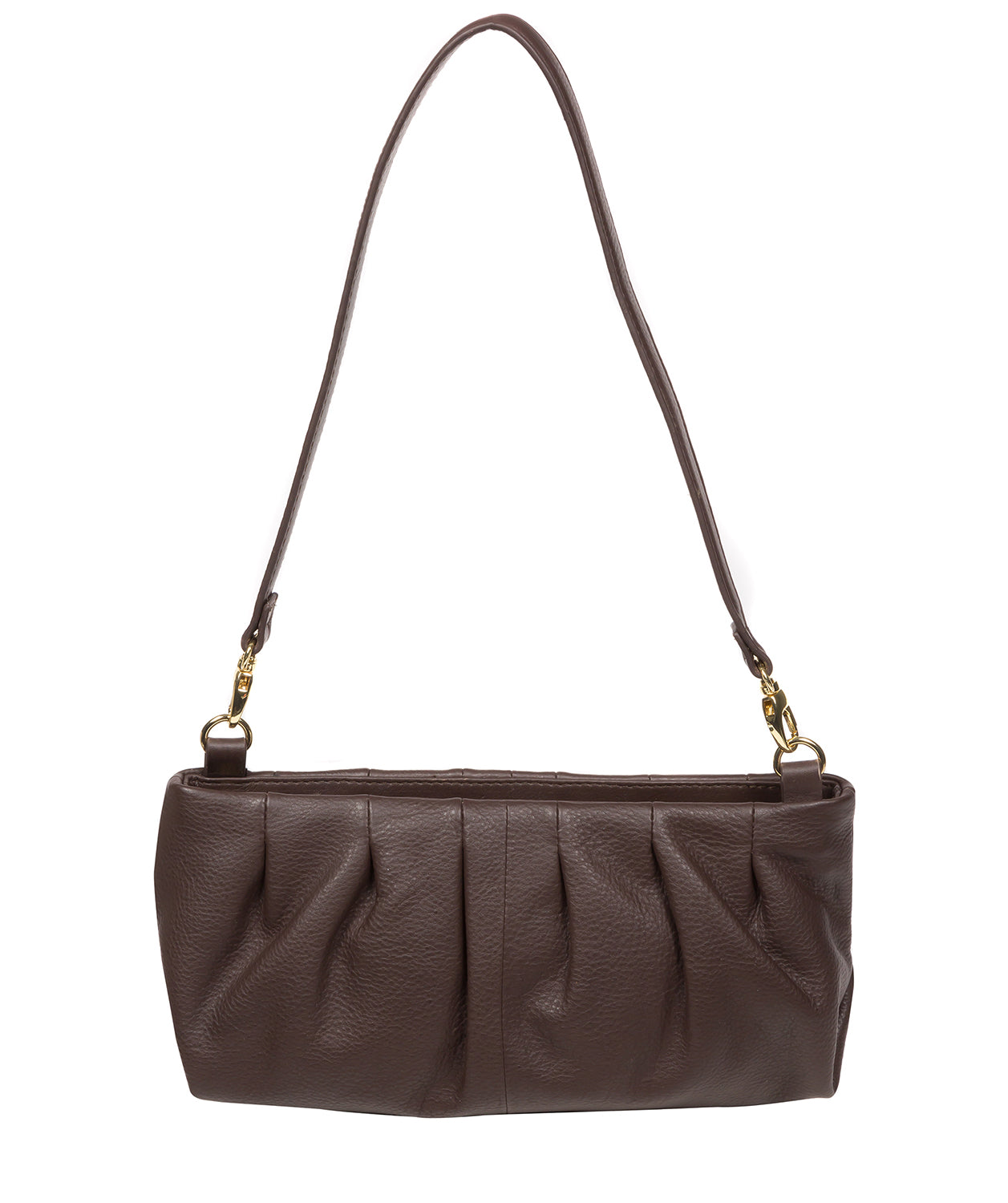 Pure Luxuries Marylebone Collection Bags: 'Victoria' Hot Fudge Nappa Leather Grab Clutch Bag