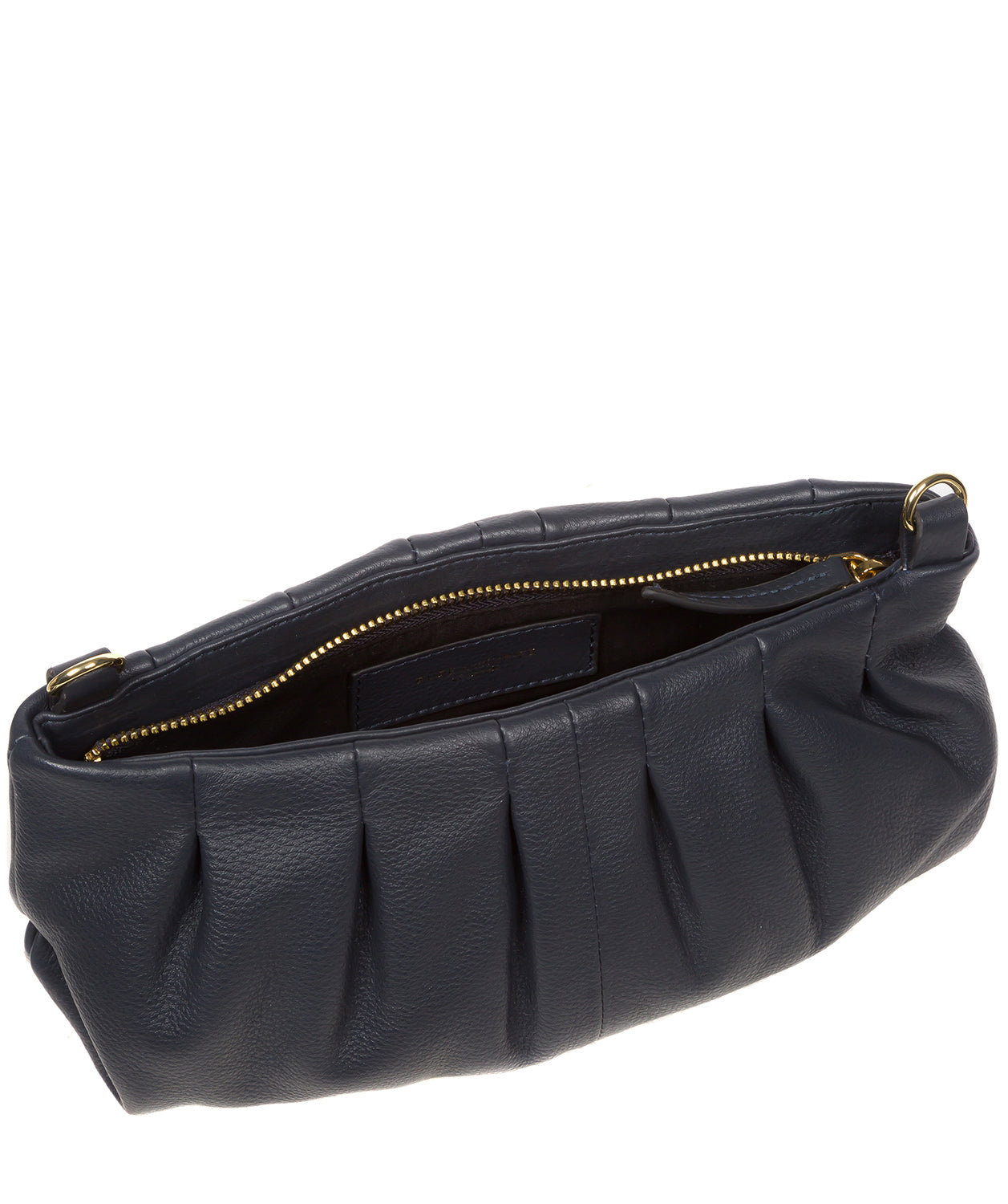 Pure Luxuries Marylebone Collection Bags: 'Victoria' Navy Nappa Leather Grab Clutch Bag