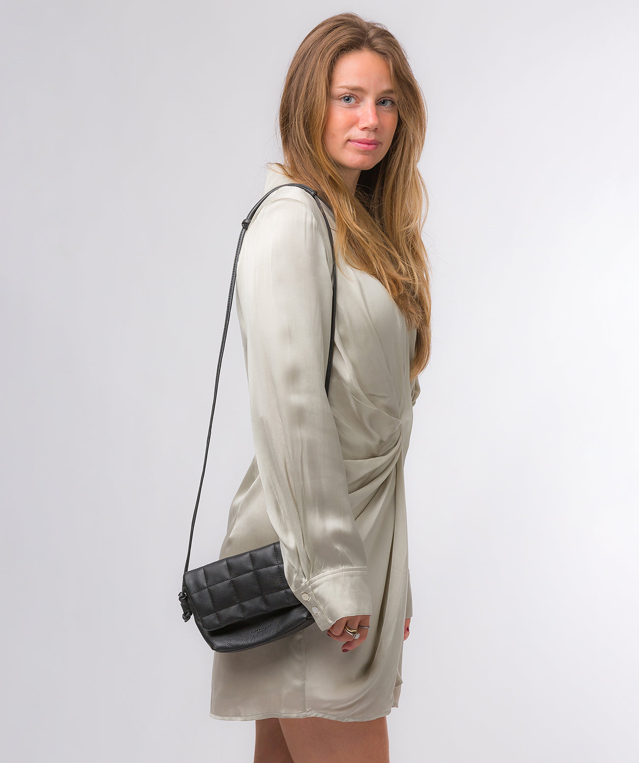 Pure Luxuries Marylebone Collection Bags: 'Zoey' Black Nappa Leather Cross Body Bag