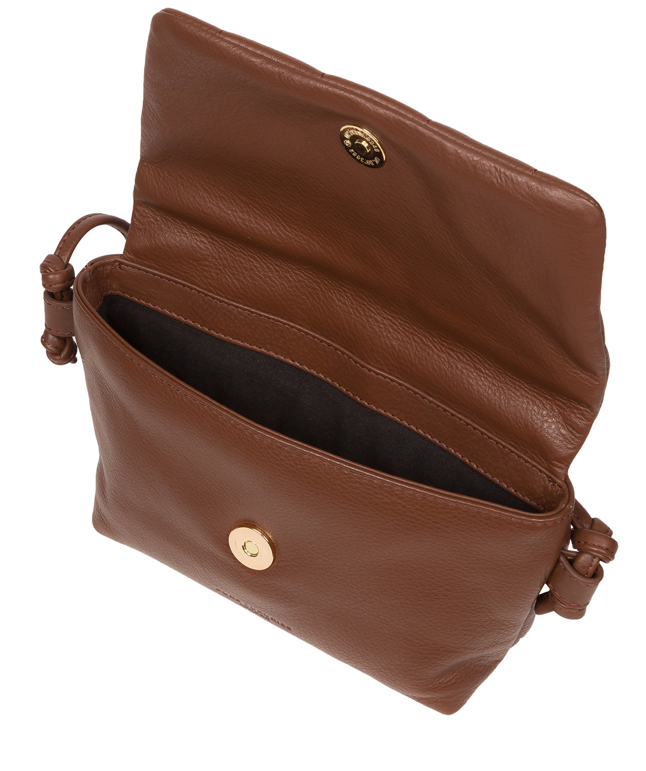 Pure Luxuries Marylebone Collection Bags: 'Zoey' Dark Tan Nappa Leather Cross Body Bag