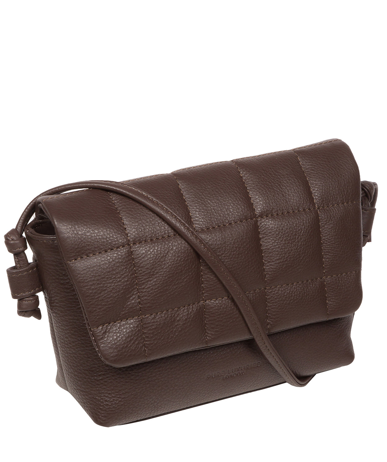 Pure Luxuries Marylebone Collection Bags: 'Zoey' Hot Fudge Nappa Leather Cross Body Bag