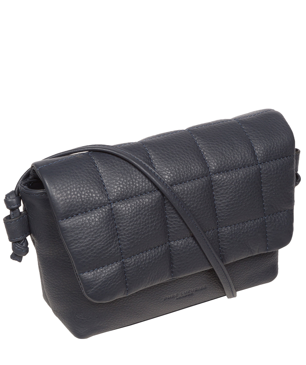 Pure Luxuries Marylebone Collection Bags: 'Zoey' Navy Nappa Leather Cross Body Bag