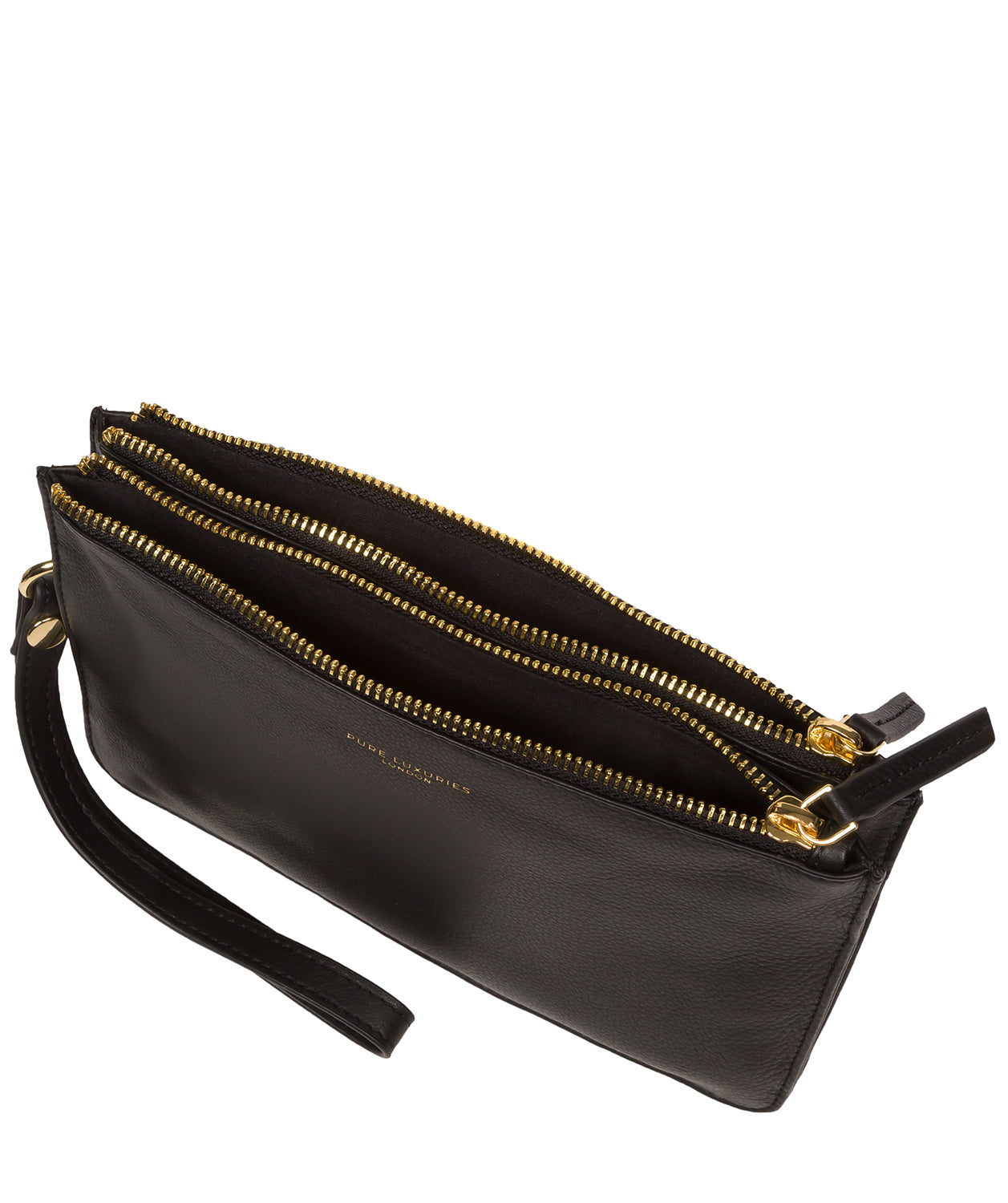 Pure Luxuries Marylebone Collection Bags: 'Addison' Black Nappa Leather Clutch Bag