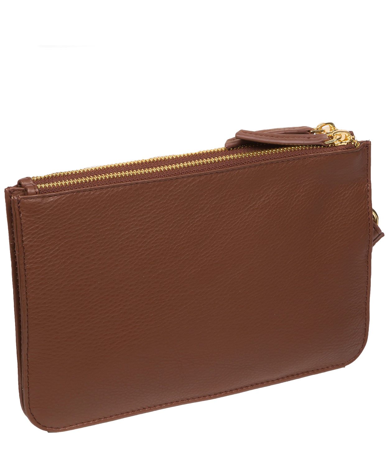 Pure Luxuries Marylebone Collection Bags: 'Addison' Dark Tan Nappa Leather Clutch Bag