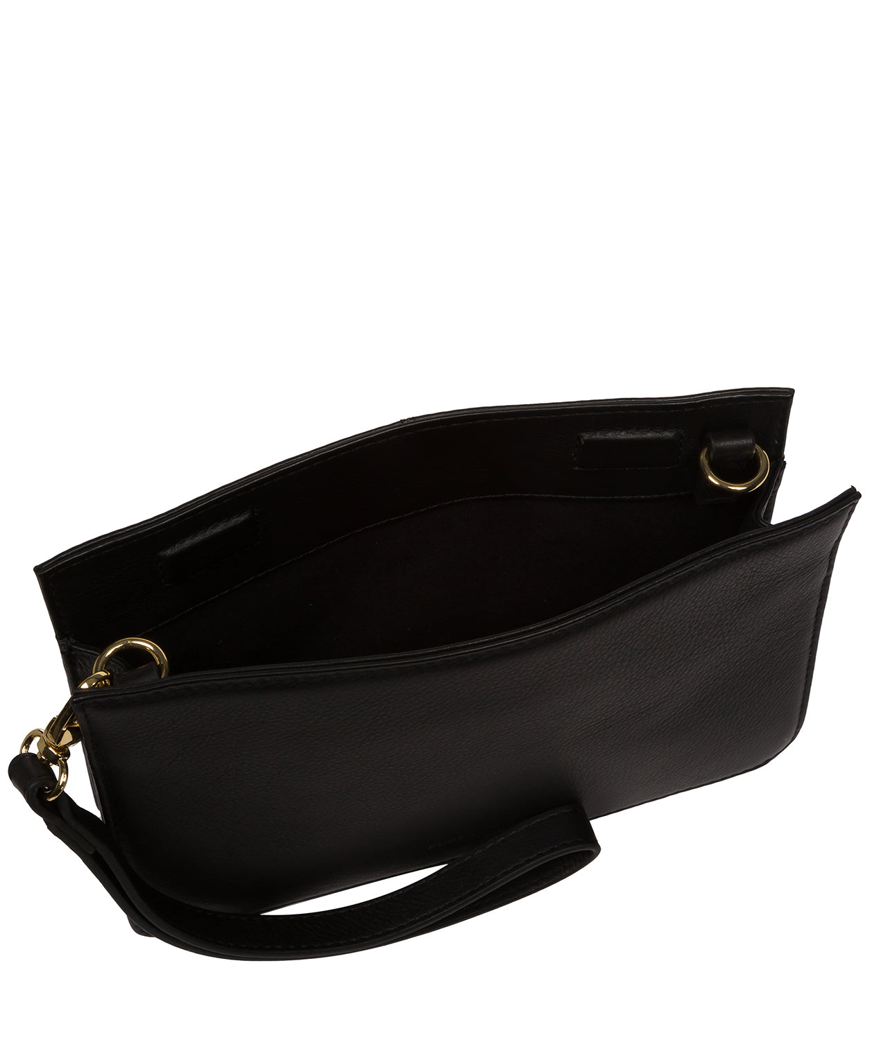 'Layla' Black Nappa Leather Clutch Phone Bag