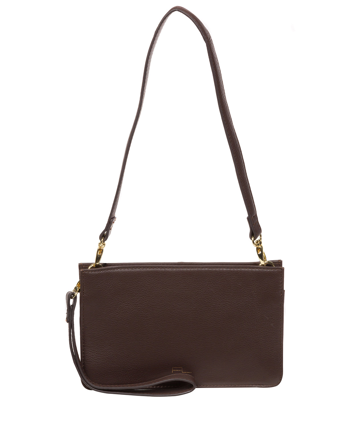 Pure Luxuries Marylebone Collection Bags: 'Layla' Hot Fudge Nappa Leather Grab Clutch Bag