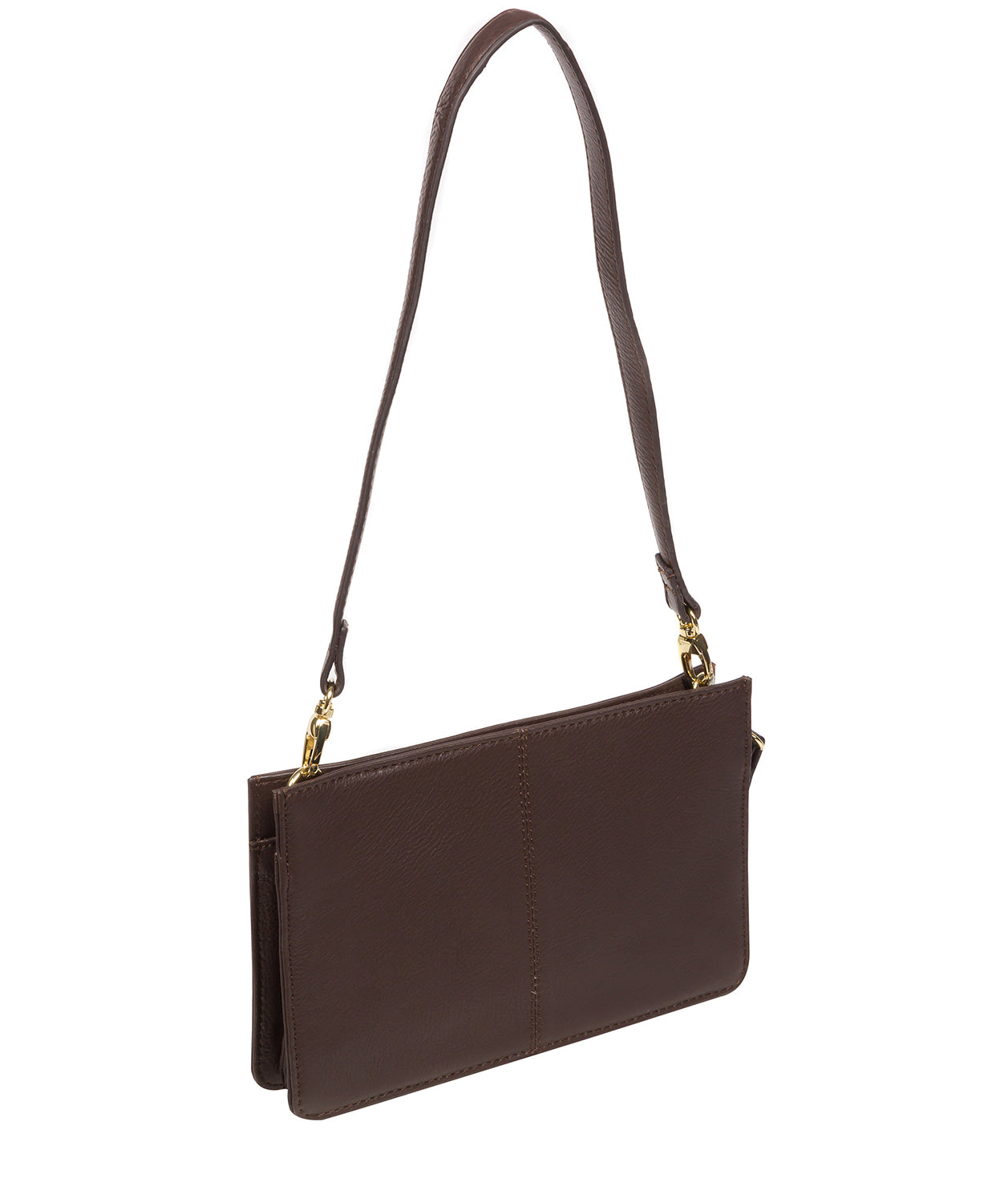 Pure Luxuries Marylebone Collection Bags: 'Layla' Hot Fudge Nappa Leather Grab Clutch Bag