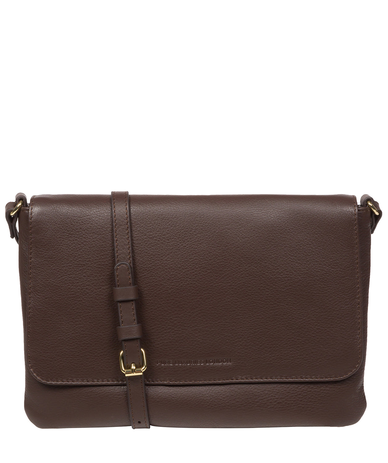 Pure Luxuries Marylebone Collection Bags: 'Ruby' Hot Fudge Nappa Leather Cross Body Bag