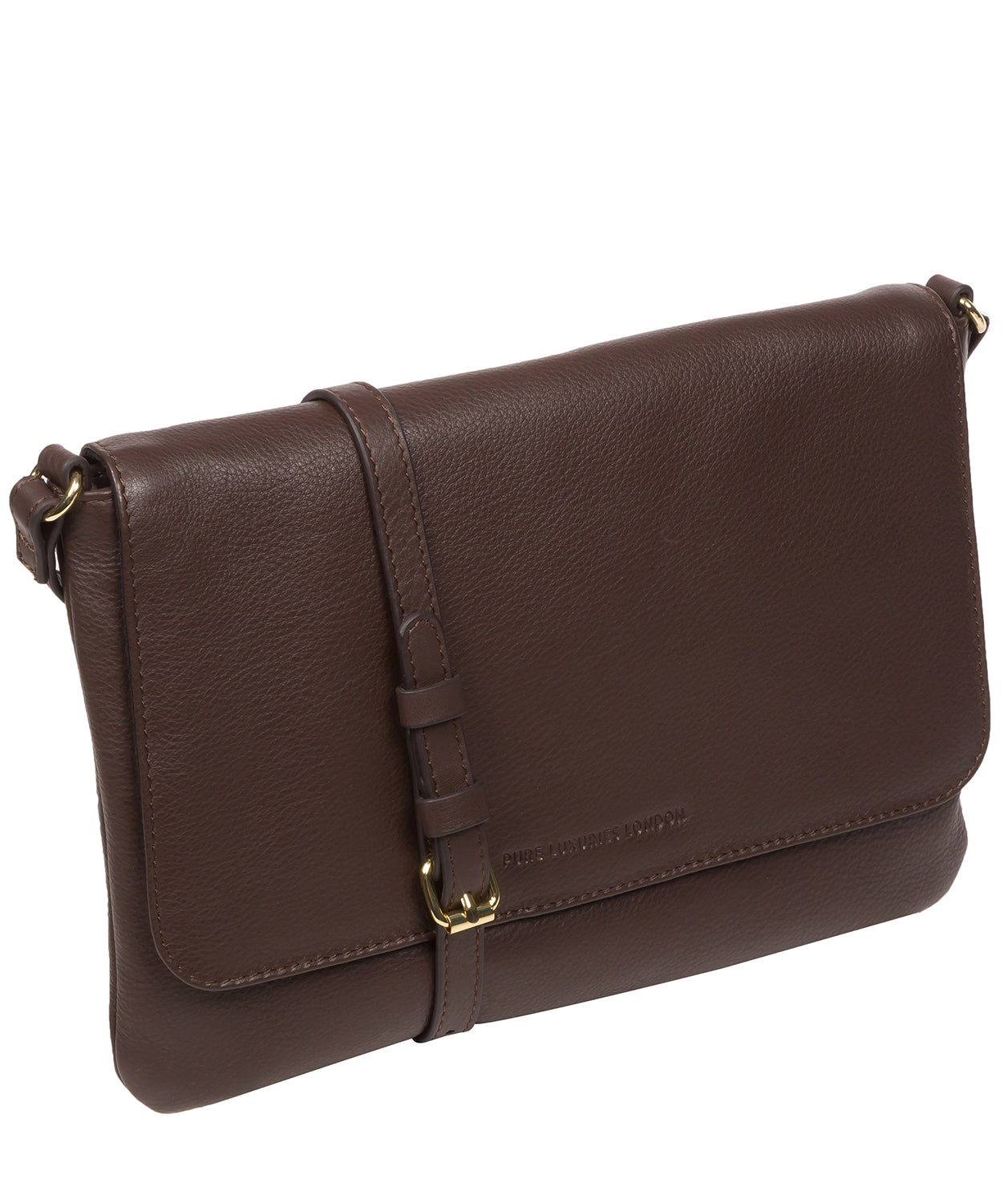 Pure Luxuries Marylebone Collection Bags: 'Ruby' Hot Fudge Nappa Leather Cross Body Bag