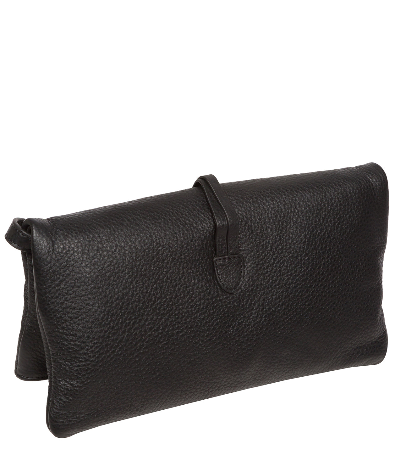 Pure Luxuries Marylebone Collection Bags: 'Selene' Black Nappa Leather Cross Body Clutch Bag