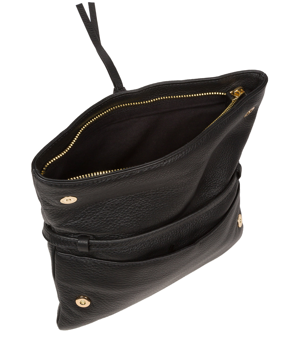 Pure Luxuries Marylebone Collection Bags: 'Selene' Black Nappa Leather Cross Body Clutch Bag