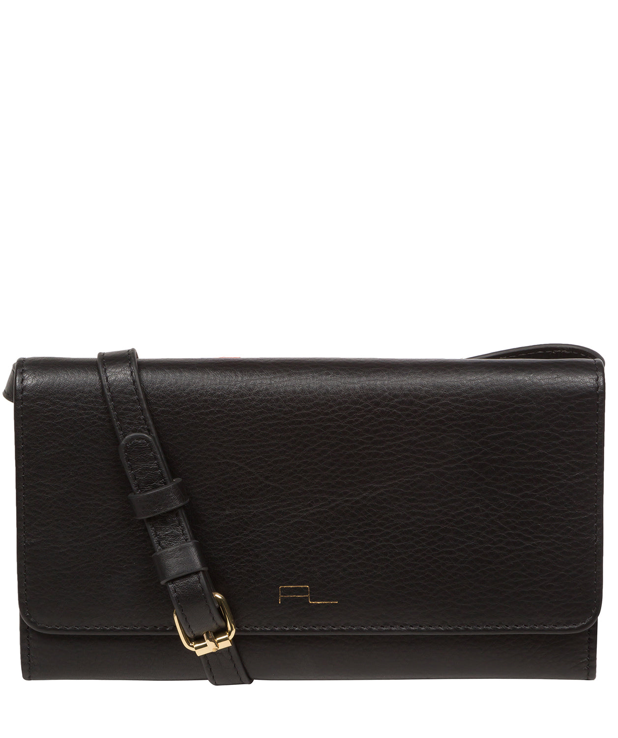 Pure Luxuries London #product-type#: 'Saffron' Black Nappa Leather Cross Body Clutch Bag