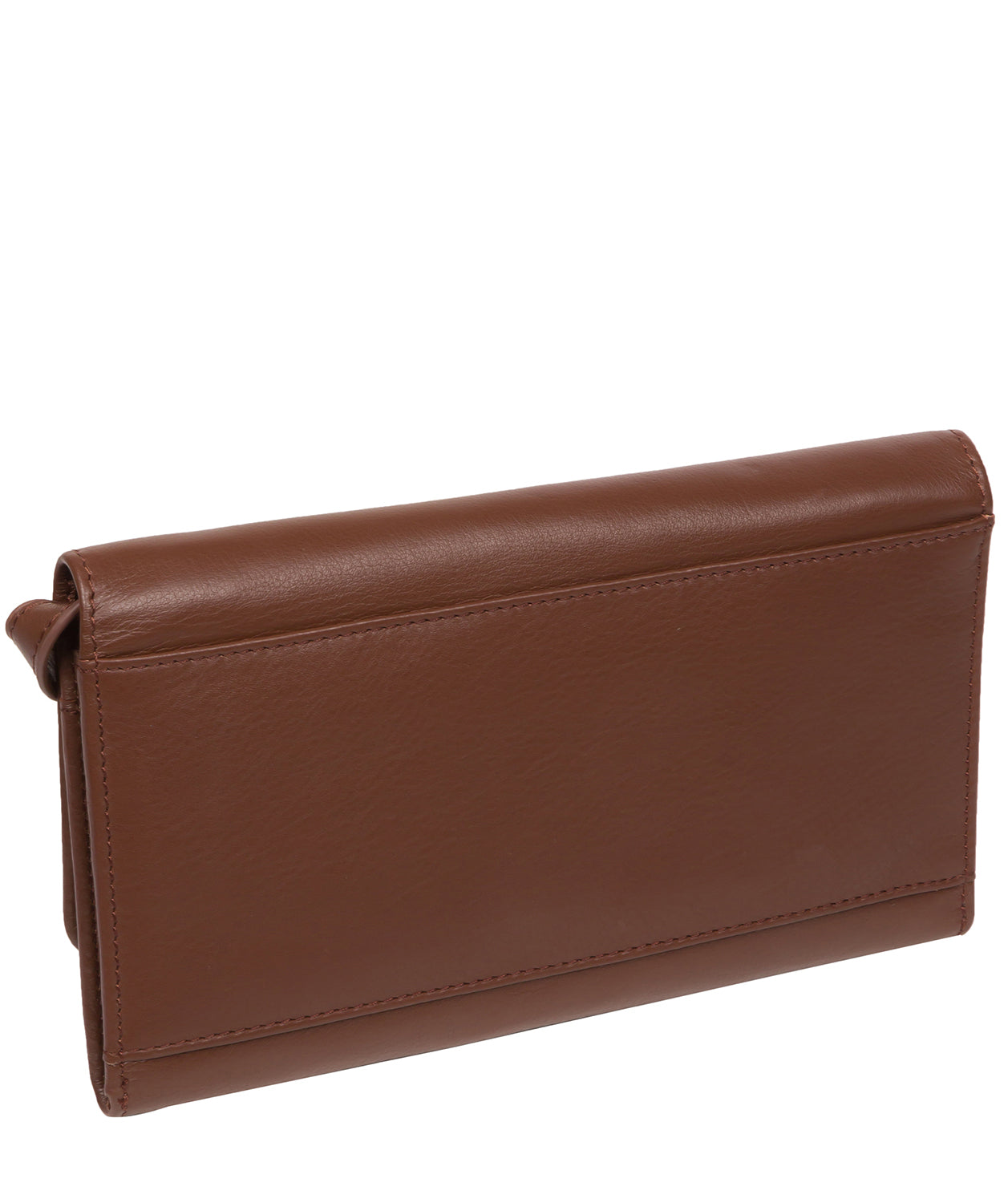 Pure Luxuries Marylebone Collection Bags: 'Saffron' Dark Tan Nappa Leather Cross Body Clutch Bag