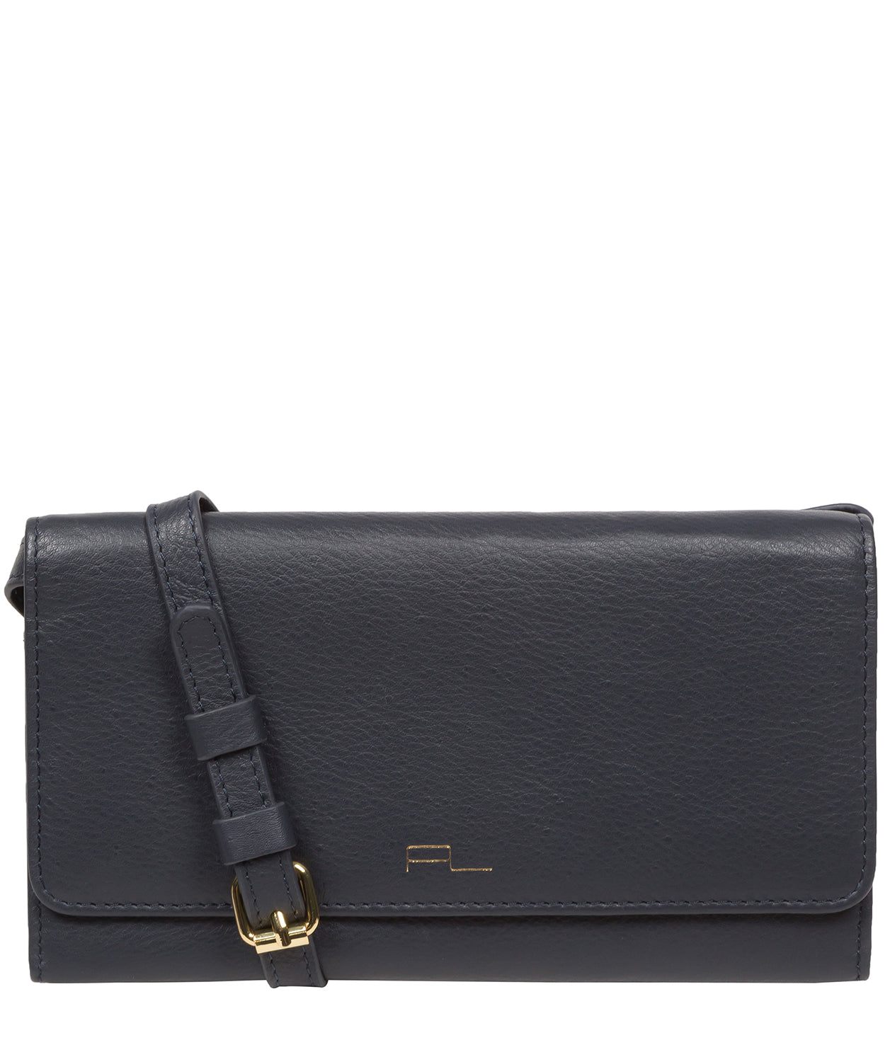 Pure Luxuries Marylebone Collection Bags: 'Saffron' Navy Nappa Leather Cross Body Clutch Bag