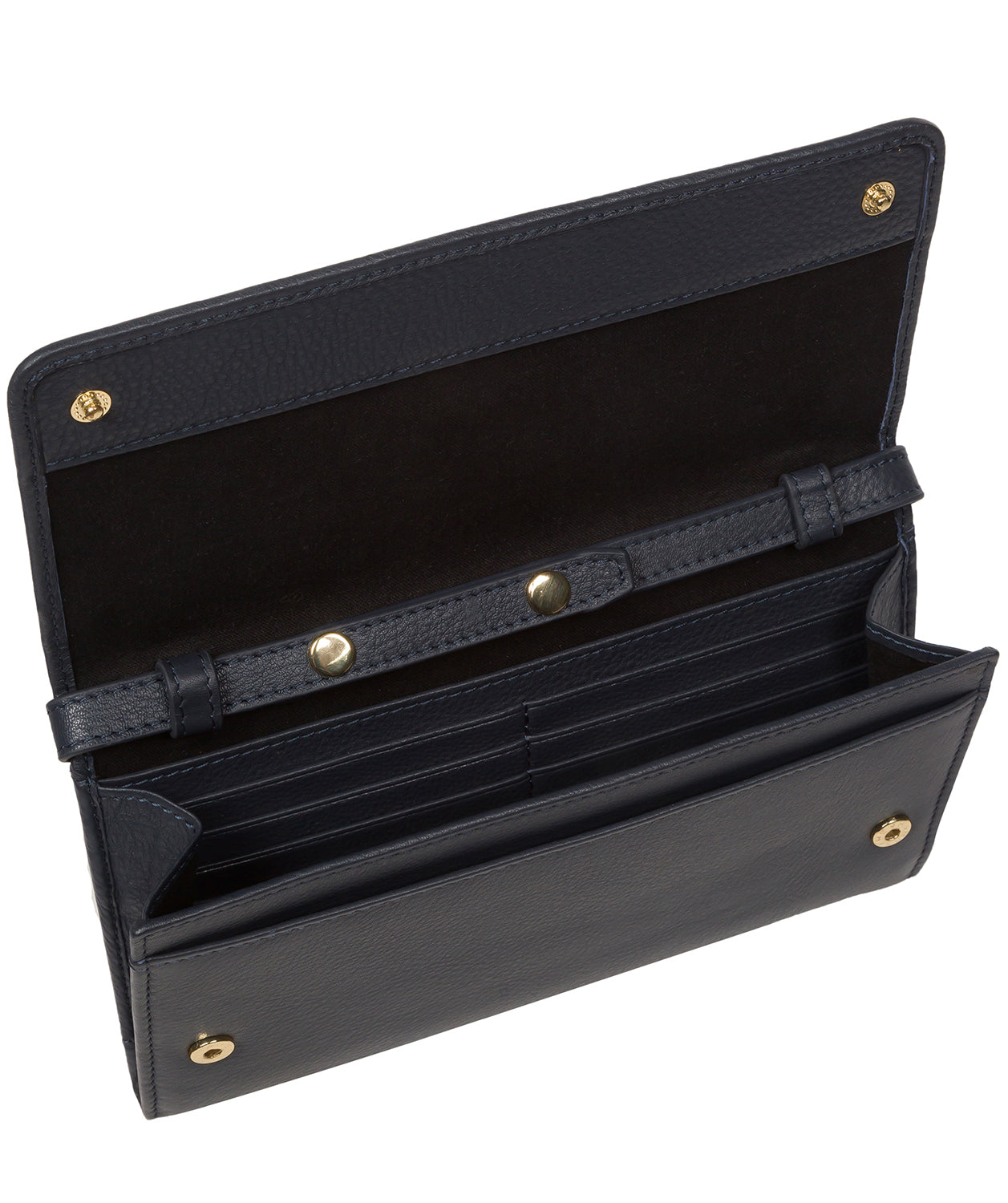 Pure Luxuries Marylebone Collection Bags: 'Saffron' Navy Nappa Leather Cross Body Clutch Bag