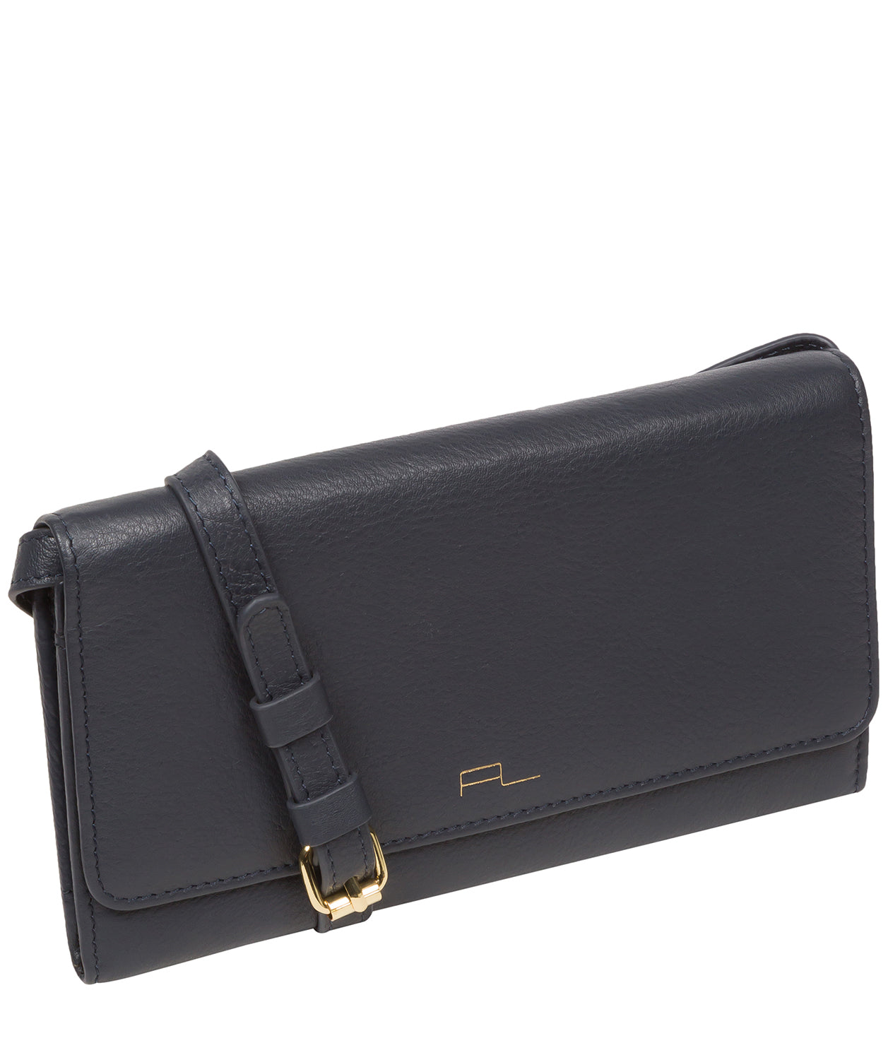 Pure Luxuries Marylebone Collection Bags: 'Saffron' Navy Nappa Leather Cross Body Clutch Bag