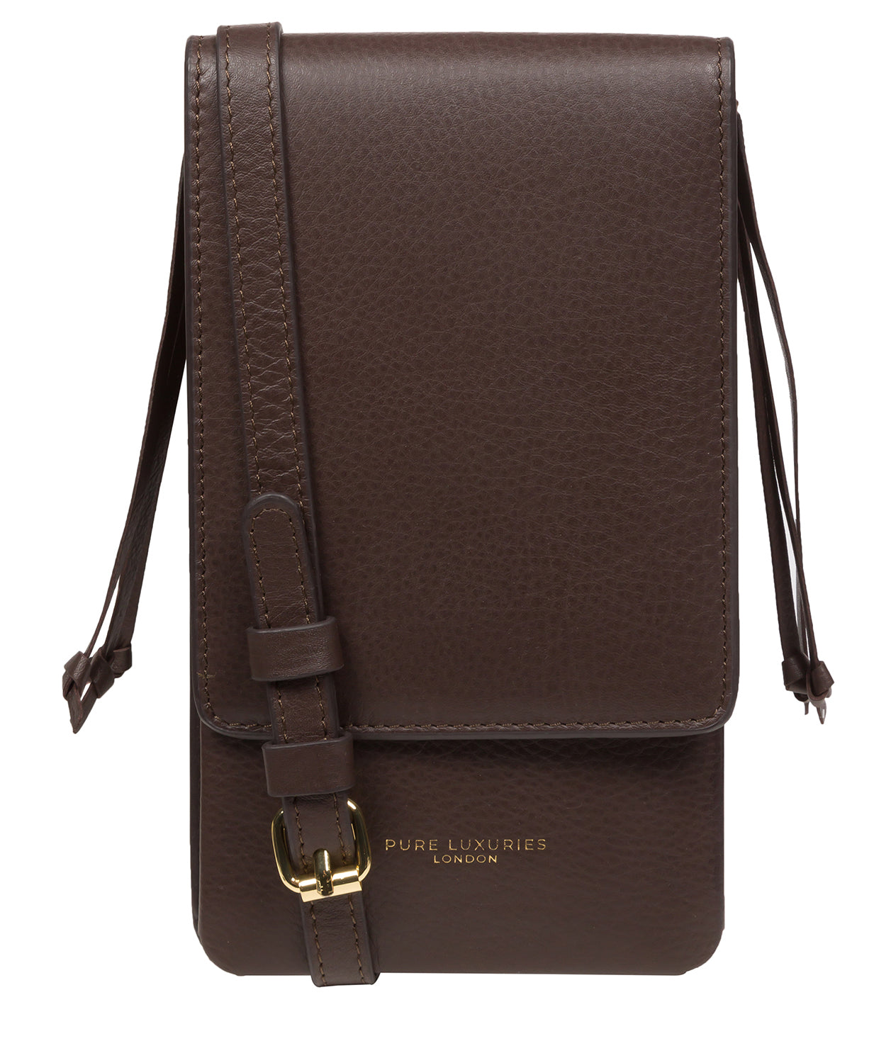 Pure Luxuries Marylebone Collection Bags: 'Audrey' Hot Fudge Nappa Leather Cross Body Clutch Bag