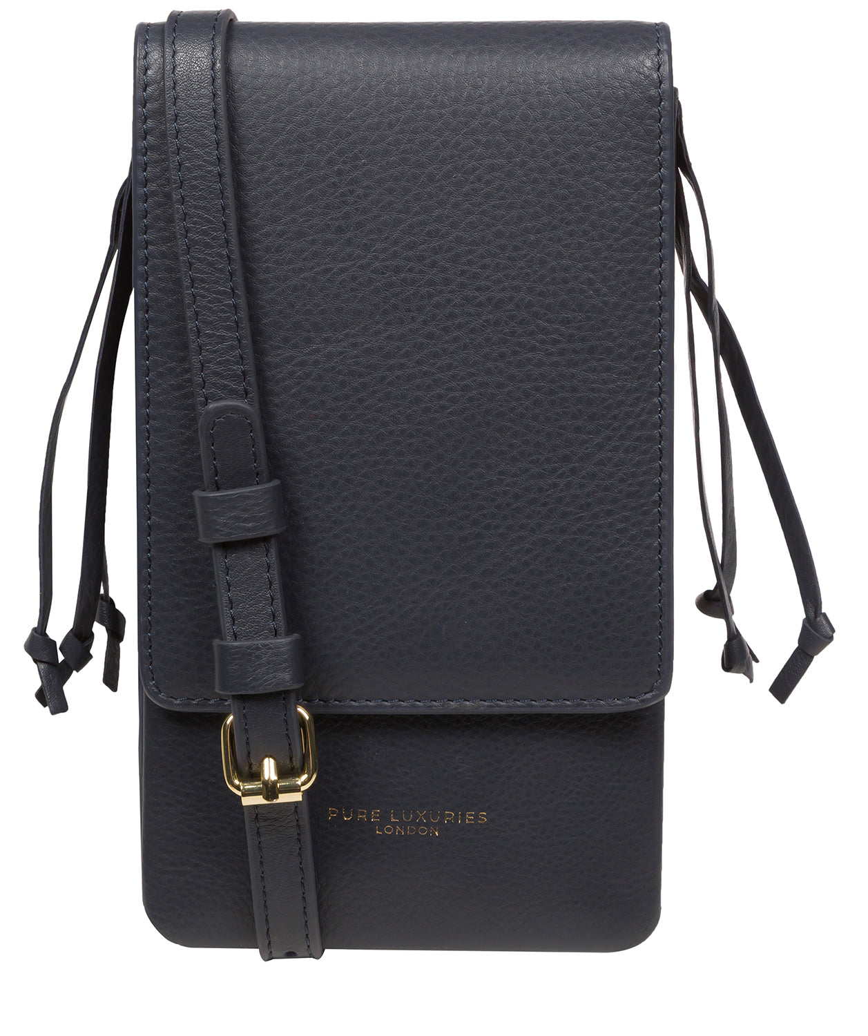 Pure Luxuries Marylebone Collection Bags: 'Audrey' Navy Nappa Leather Cross Body Clutch Bag