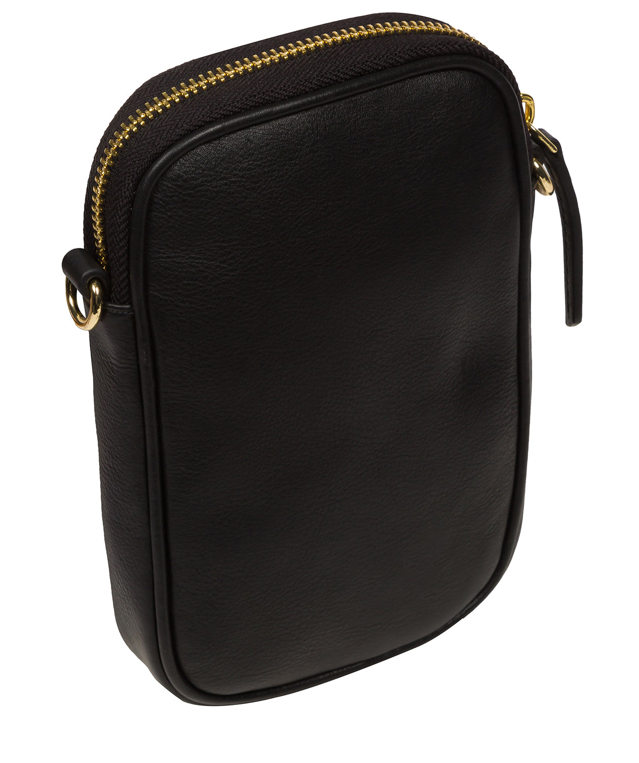 'Alaina' Black Nappa Leather Cross Body Phone Bag