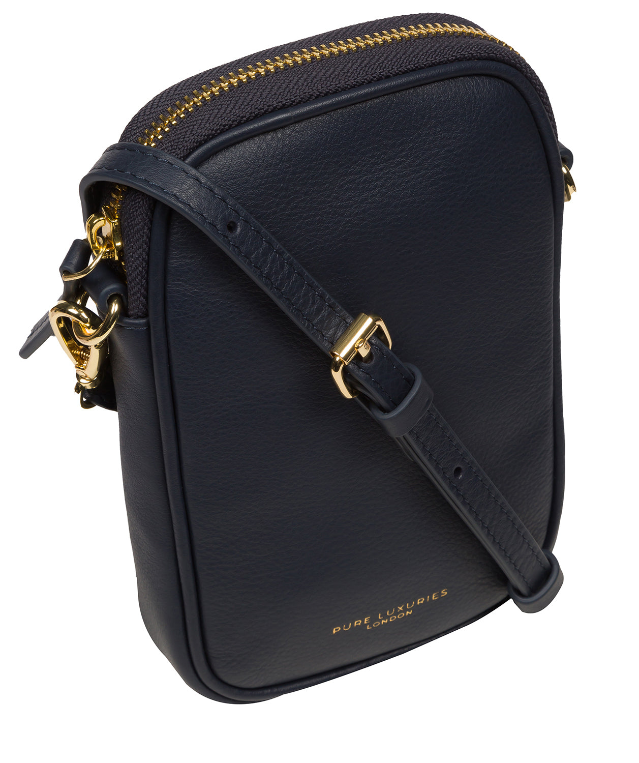 'Alaina' Navy Nappa Leather Cross Body Phone Bag