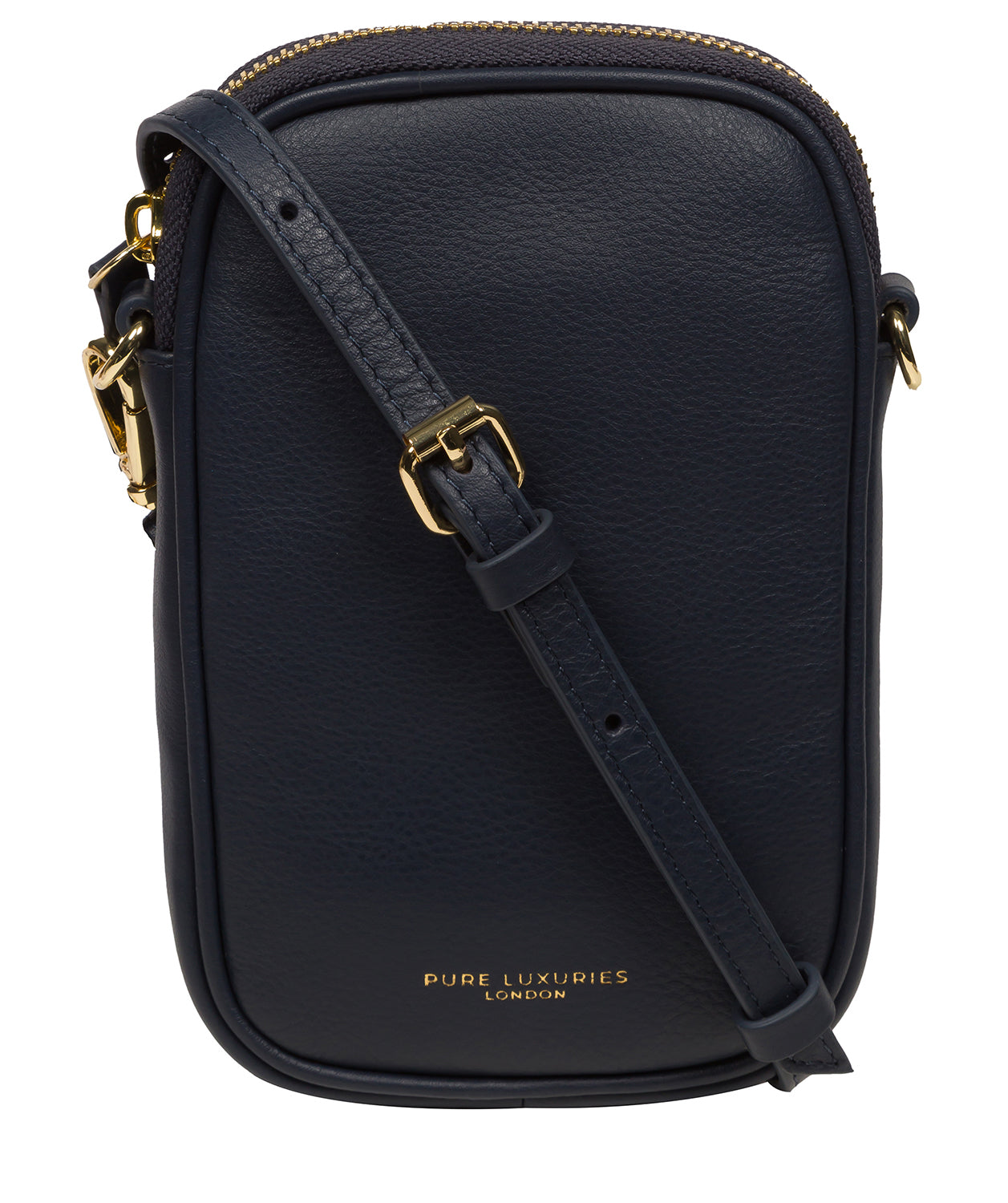 'Alaina' Navy Nappa Leather Cross Body Phone Bag