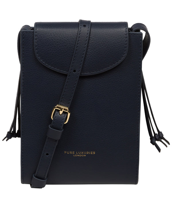 'Kiana' Navy Nappa Leather Cross Body Phone Bag