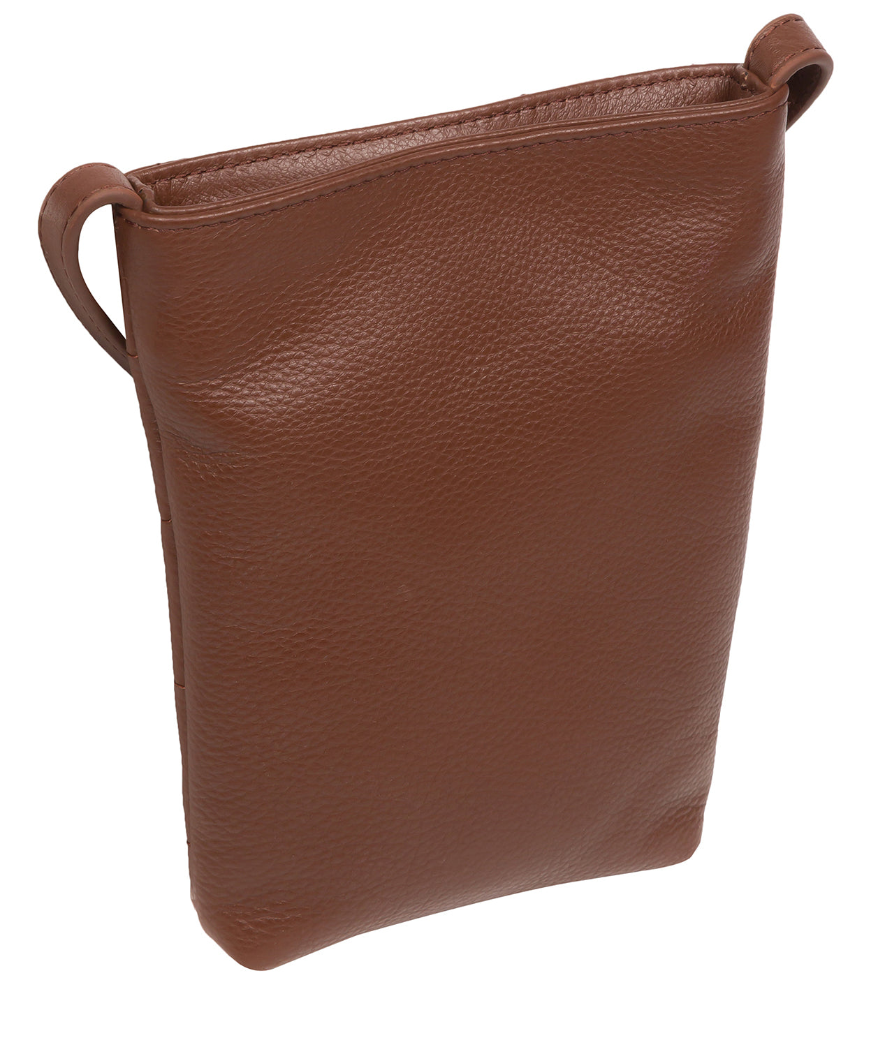 Pure Luxuries Marylebone Collection Bags: 'Elouise' Dark Tan Nappa Leather Cross Body Phone Bag