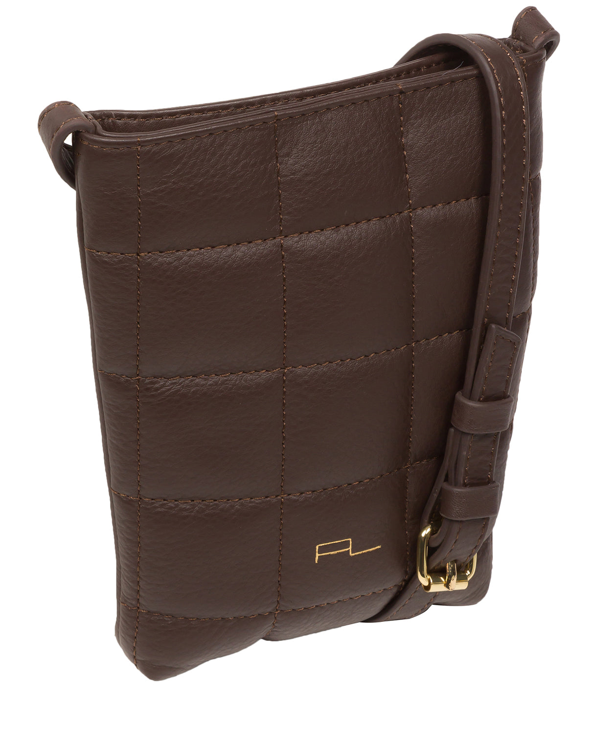 Pure Luxuries Marylebone Collection Bags: 'Elouise' Hot Fudge Nappa Leather Cross Body Phone Bag