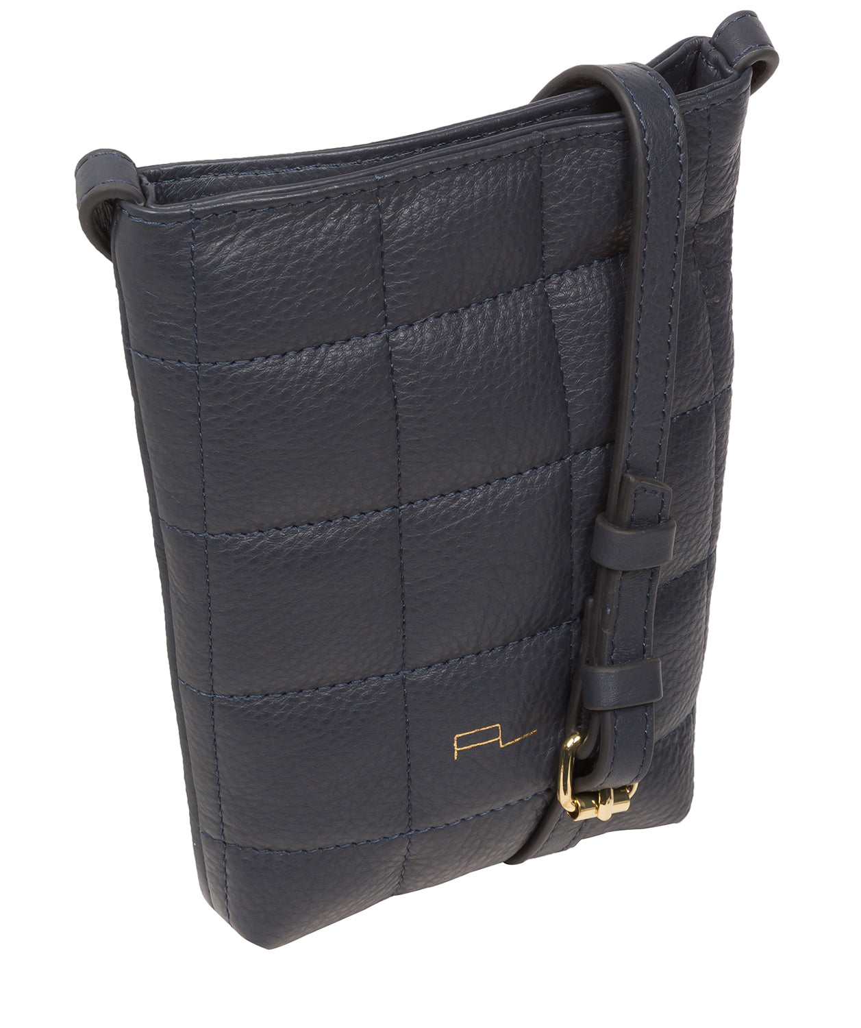 Pure Luxuries Marylebone Collection Bags: 'Elouise' Navy Nappa Leather Cross Body Phone Bag